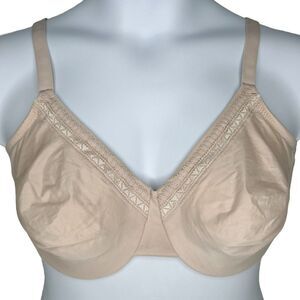 Wacoal Perfect Primer Full Figure Underwire Bra sz 40D * Sand Seamless Soft Cups